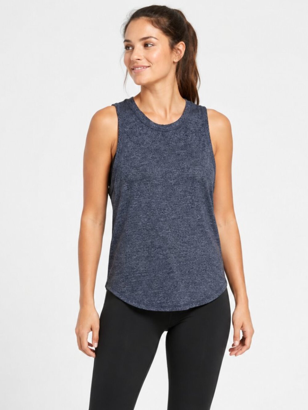 Athleta Uptempo Tank Heathered Slate Blue Workout Top Women’s Medium